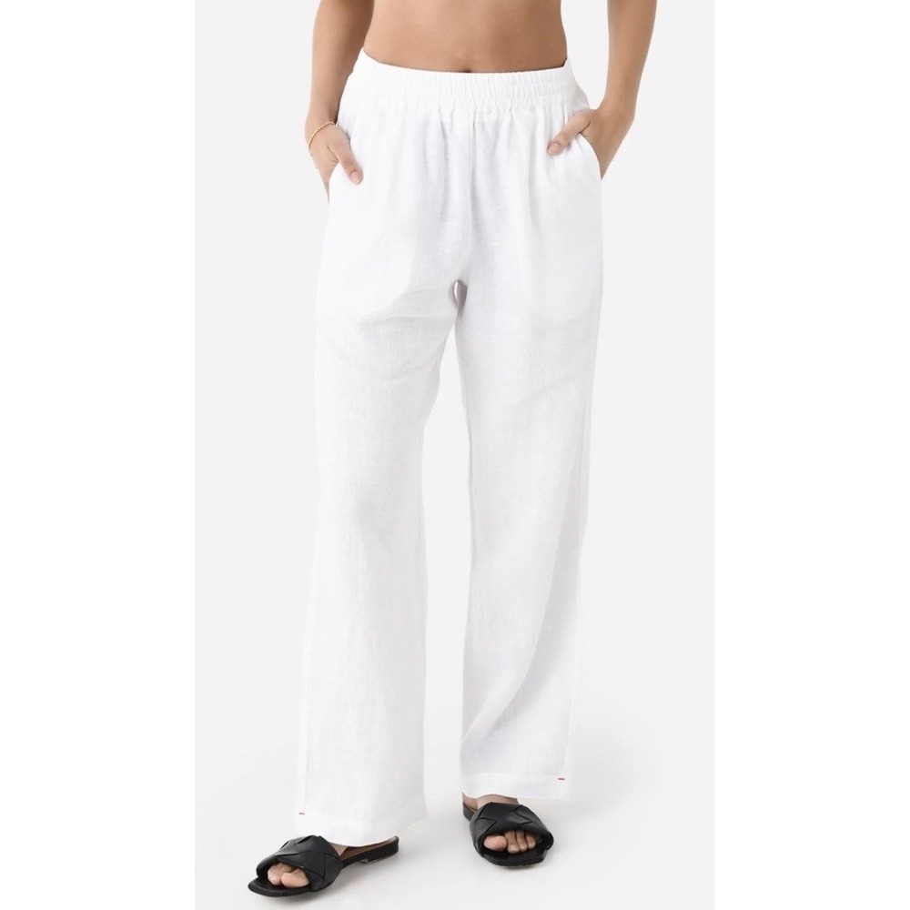 XIRENA Women Size Small Atticus 100% Linen Pants White Resort Wear Casual‼️READ